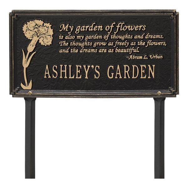 Dianthus Garden Black Dedication Plaque